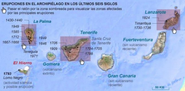 éruptions volcaniques îles canaries histoire 