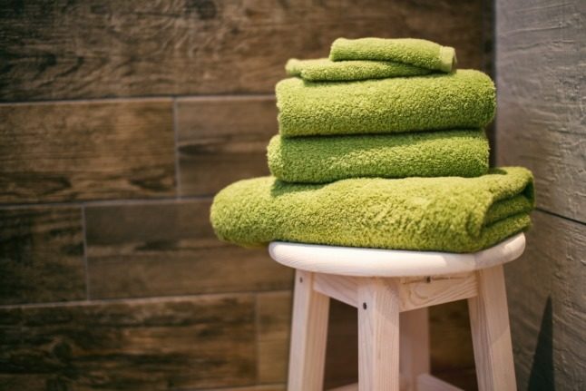 Les serviettes dans un spa.