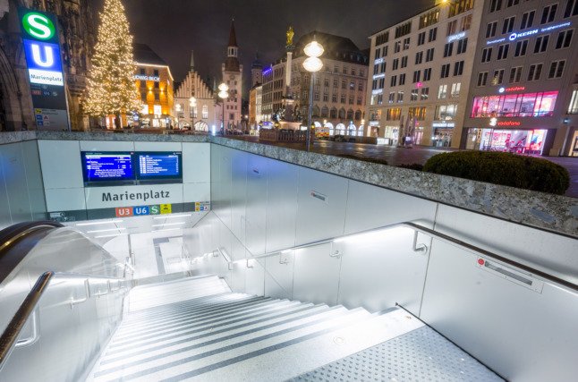 L'entrée de la station de métro Marienplatz 