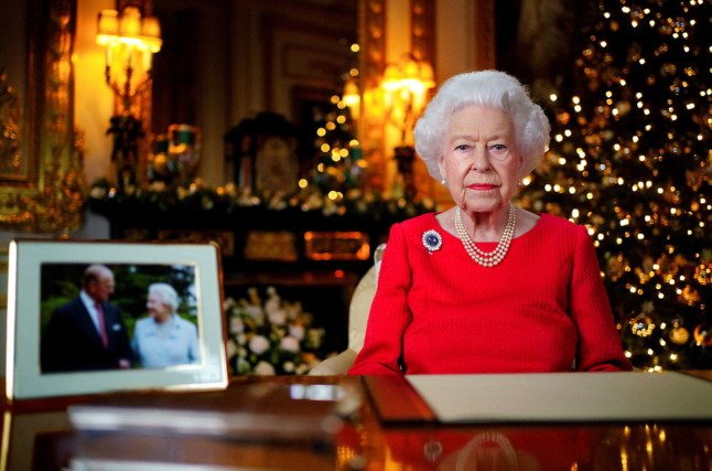 La reine Elizabeth II de Grande-Bretagne lors de son discours de Noël au pays en 2021.