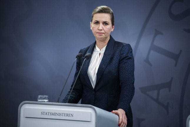 Le Premier ministre danois, Mette Frederiksen, s'adresse aux médias au sujet de l'invasion russe en Ukraine.