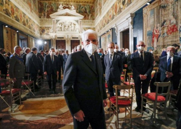 Le président Sergio Mattarella au palais du Quirinal après sa prestation de serment à Rome.