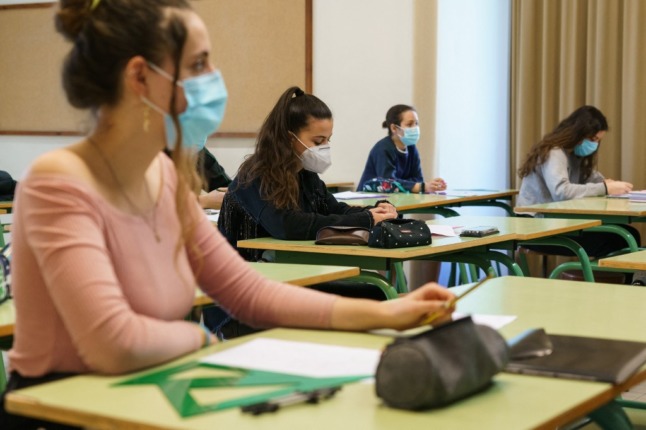 masques dans les salles de classe en espagne