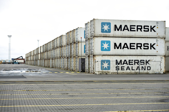 Conteneurs Maersk au port d'Aarhus