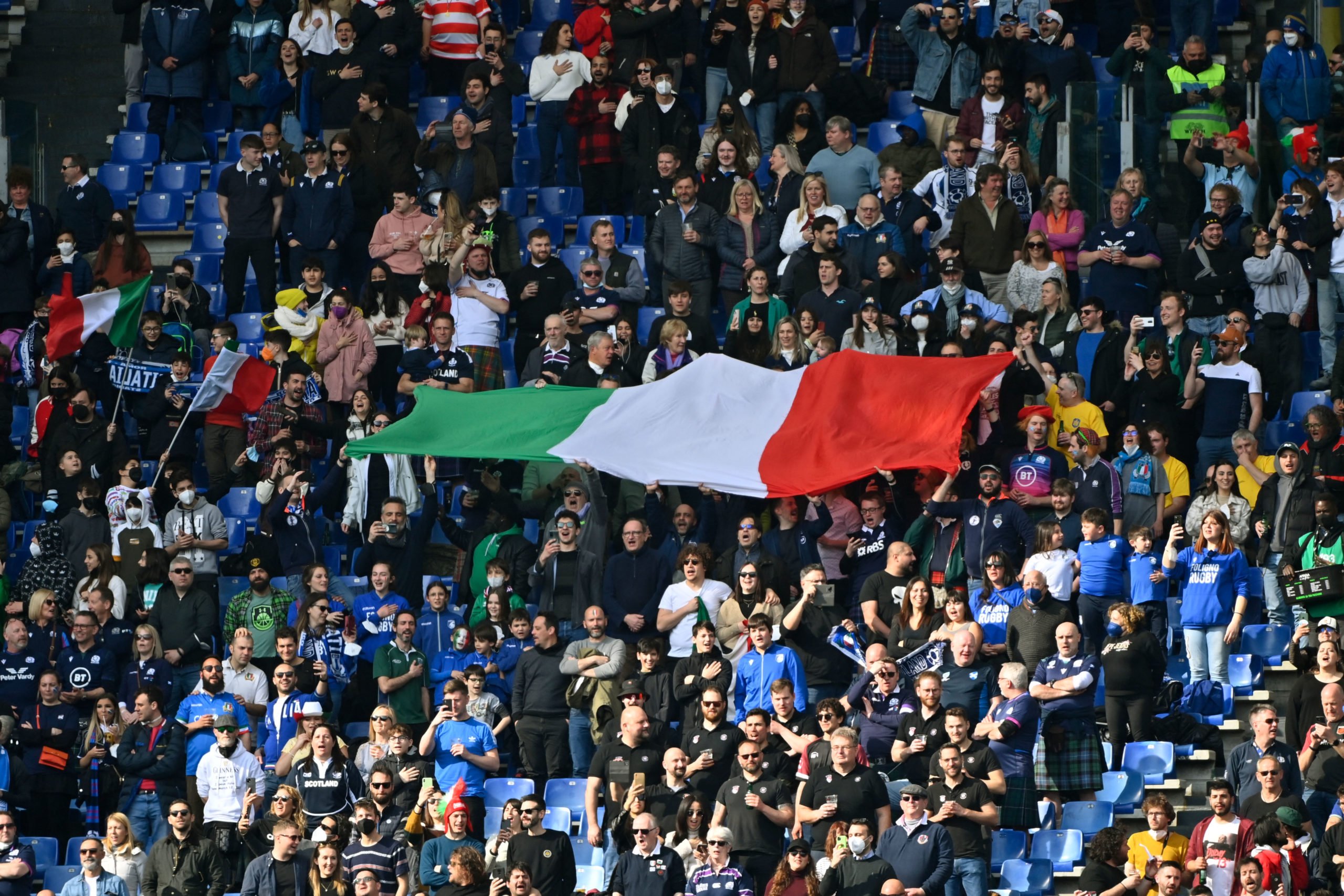 Les stades sportifs italiens retrouvent leur pleine capacité le 1er avril.