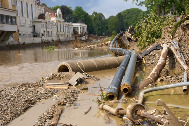 Bad Neuenahr-Ahrweiler après les inondations.