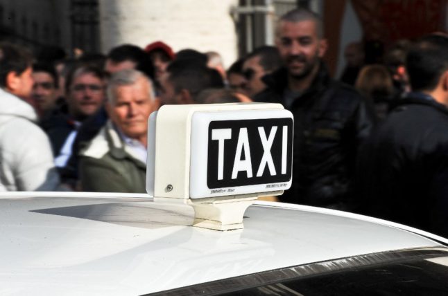 Manifestations des chauffeurs de taxi à Rome