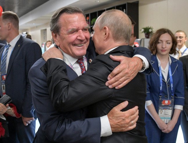 Gerhard Schröder et Vladimir Poutine