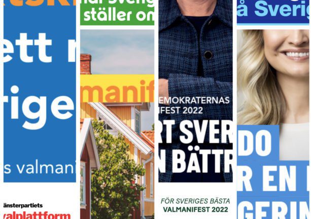 Les sept manifestes électoraux des partis politiques suédois