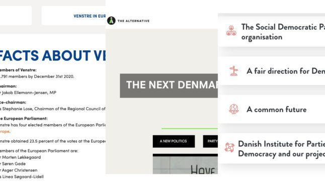 Quel parti politique au Danemark a le meilleur site Web en anglais ?