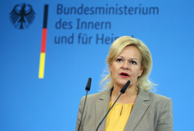 La ministre de l'Intérieur Nancy Faeser s'exprime lors d'un événement en septembre 2022.