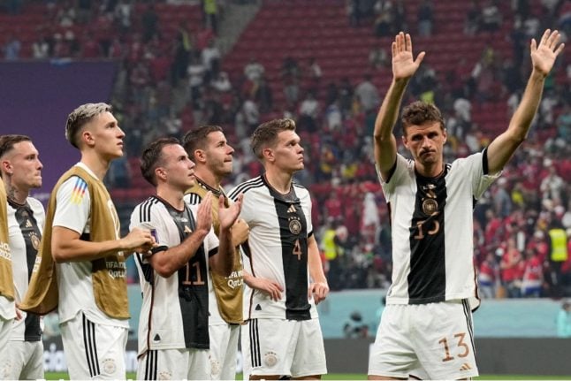 L'Allemand Thomas Müller réagit après le match de jeudi.
